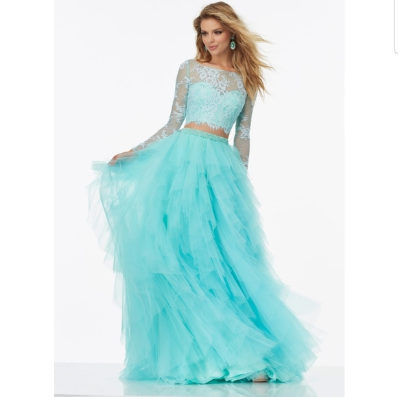 Mori Lee two piece prom dress - Picture 1 of 4